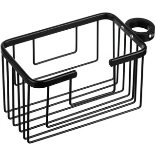 TATAY Duschablage Duschkorb mit Stange Einfache Montage ohne Bohren | Duschablage Badezimmer | 12,5x11,5x24 cm | Ohne Bohren | Belastbar bis 3 kg | Zum Aufhängen | Duschkorb mit Stange, Schwarz