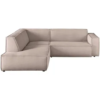 Hom`in Ecksofa , Taupe , Textil , Ottomane links, L-Form , 254x224 cm , Blauer Engel, Goldenes M, Oeko-Tex® Standard 100, DGM-Klimapakt , Typenauswahl, Lederauswahl, Stoffauswahl, seitenverkehrt erhältlich, Rücken echt , Wohnzimmer, Sofas & Couches, Wohnlandschaften, Ecksofas