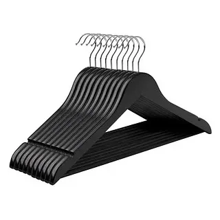 Songmics Kleiderbügel schwarz, 10 St.