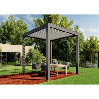 Huun Pergola Mezzo in Anthrazit-Weiß 300 x 300 cm