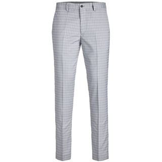 JACK & JONES Men's JPRFRANCO Check Suit SN Anzug, Light Grey Melange/Checks:SUPER Slim FIT, 46