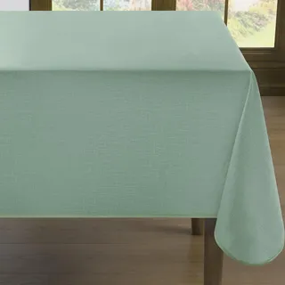 Romanstile Wachstuchtischdecke 100x140 grün mit Saum 330GSM Vinyl Tischdecke Outdoor wetterfest wasserdicht PVC Gartentischdecke rechteckig für Aussen,Garten,Esstisch,Geburtstag,Party,Biertisch