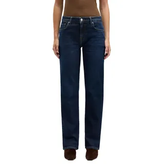 7 For All Mankind Women's Calie Straight Bluecrest Jeans, Dark Blue, 27