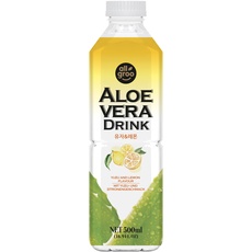 Allgroo Aloe Vera Drink - Erfrischendes Aloe-Vera-Getränk - Geschmacksrichtung: Yuzu und Zitrone mit Fruchtfleisch - Einwegpfand, Vorteilspack (12 x 500 ml)