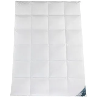 Haeussling Daunenbettdecke Kuscheltraum, 135x200,155x220 & weitere Größen, Füllung: 60% Daunen, 40% Federn, Bezug: 100% Baumwolle, Hergestellt in Deutschland, Daunen der Klasse 1 weiß 200 cm x 200 cm