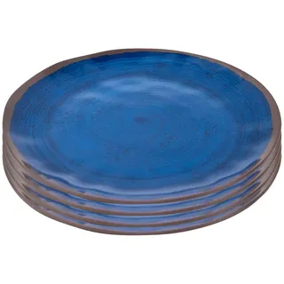 Bo-Camp - Essteller - Halo - 4 Stück - Melamin - Blau