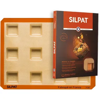 Silpat ES-02366-99 Perfect Mold Brownie, Silikon, 12 Cups, Orange