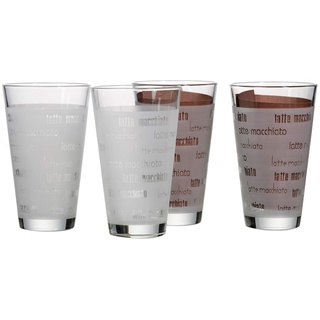 Ritzenhoff & Breker Latte Macchiato Gläser-Set Chicco, 4-teilig, satiniert, Klar, Santiniert