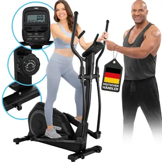 Miweba Sports Crosstrainer MC500 | LCD-Display - Pulsmessung - Heimtrainer - Ellipsentrainer - 8 Widerstandsstufen - 7 kg Schwungmasse - Heim Workout - Schwarz