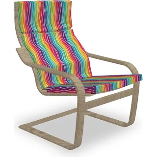 ABAKUHAUS Regenbogen Poäng Sessel Polster, Strudel Vertical Waves Kunst, Sitzkissen mit Stuhlkissen mit Hakenschlaufe und Reißverschluss, Mehrfarbig