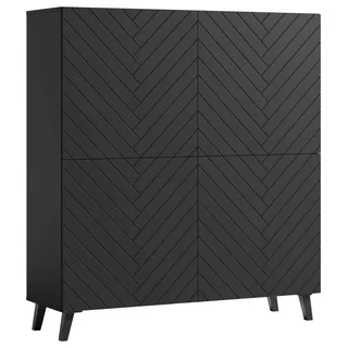 P & B Highboard Phuket 120x132x39 cm Schwarz