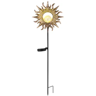 GLOBO LED Solarleuchte Metall Schwarz Matt Rostfarben Antik 81,5 cm x 24,2 cm