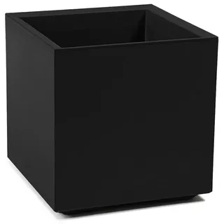 Ondis24 Blumenkübel, Blumentopf Caro Beton Optik, pflanzkasten XXL auf Rollen aus Kunststoff 100% Recycled Pflanzkübel groß außen (Schwarz, 40 cm)