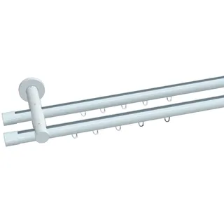 INDEKO Gardinenstange »Bern« 2 läufig-läufig Wunschmaßlänge Innenlauf Komplett-Set inkl. Gleitern und Montagematerial,