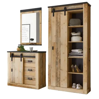 furn.design Garderoben-Set Stove 206 x 201 cm Used Wood hell