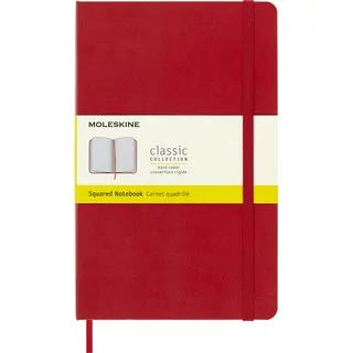 Moleskine Notizbuch L A5 kariert Hardcover Rot