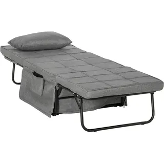 HOMCOM 4-in-1 Klappbett mit 8 cm Matratze 5-Stufen Grau 188 x 75 x 38 cm