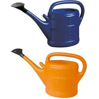 2X Gießkanne 10L BLAU + ORANGE + 1x KÜHLSCHRANKMAGNET! Giesskanne Kunststoff für groß & klein Garten & Zimmerpflanzen Gießkannen Gieskanne Gieskannen 10 L Liter Watering Can Gieskannen10Liter lr