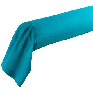 Douceur d'Interieur Bezug für Nackenrolle, unifarben, 57er-Garn, mit Bourdon-Stich, Farbton Outre Mer, Meer