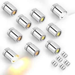 BTFO 10stk Miniatur LED Lichter, Mini Kleine Spotlight mit Batterie Mikro Elektrische Leuchten zum Basteln Basteln Papierlaternen Partydekoration Puppenhauszubehör (Warmweiß, Kaltweiß)