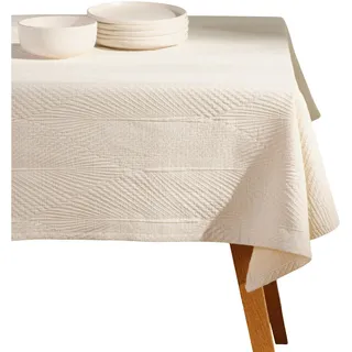 home&you Tischdecke Mileja, 130x180 cm, Jacquard Tischtuch Rechteckig für Dekorative Tisch, Esszimmer, Restaurant, Schutz, Abwaschbar , Textil , 130x1x180 cm , Heimtextilien, Wohntextilien, Tischwäsche, Tischdecken