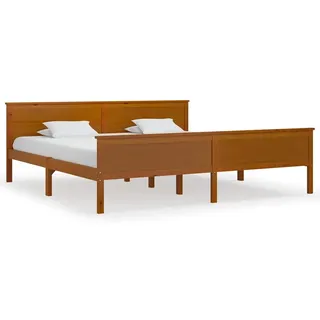 vidaXL Massivholzbett Honigbraun Kiefernholz 200x200 cm - Braun