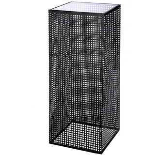 Casablanca Säule Retino aus Glas und Metall - schwarz - Höhe 100cm x Breite 27cm - Dekorationssäule