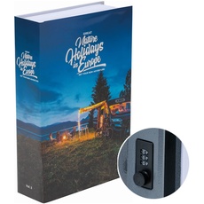 Bild Book Safe - Geheimfach für Wertsachen - getarnt als Buch - mit Geldkassette aus Stahl, Blau