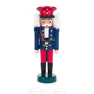 Nussknacker Eisenbahner blau-rot BxHxT 4 cmx13cmx3,5cm NEU Erzgebirge Nußknacker