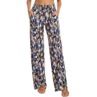 Urban Coco Damen Boho Palazzo Hose Weites Bein Loungehose, P9, S