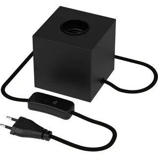 Calex Tischlampe eckig, E27, Schwarz, Ohne Leuchtmittel - Schwarz