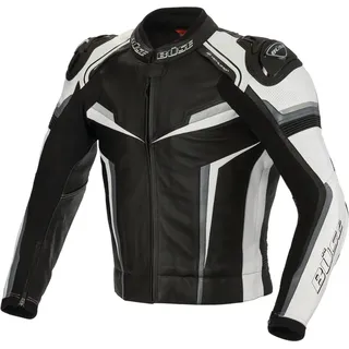 BÜSE Lederjacke Schwarz/Weiß/Grau 50