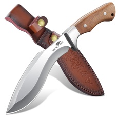 SMITH CHU Outdoor Messer,D2 Stahl Survival Messer mit Scheide,Jagdmesser Feststehende Klinge,Scharfes Camping Messer für Wandern und Angeln