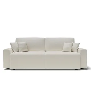BAÏTA Sofa rechts Milo 3-Sitzer aus Frottee, Weiß