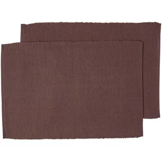 Homescapes Tischset braun im 2er-Set 33/50 cm, 100% Baumwolle , Braun , Textil , Uni , Rechteckig , 33x50 cm , Oeko-Tex® , Heimtextilien, Wohntextilien, Tischwäsche, Tischsets