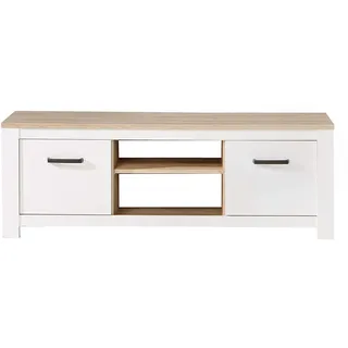 Forte Elara TV-Unterschrank 161,4 x 54,1 x 42,2 cm Weiß Matt Holzwerkstoff
