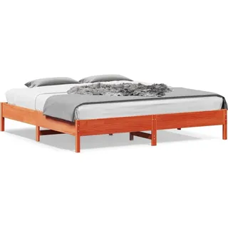 vidaXL Massivholzbett ohne Matratze Wachsbraun 180x200 Kiefernholz - Braun