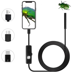 QiCheng&LYS USB Android Endoskop 2,0 Megapixel CMOS HD 2 in 1 wasserdichte Endoskop Inspektionskamera Starre Schlangenkabel für Smartphone Tablet Gerät (2m)