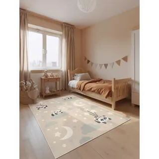 HANSE HOME Dreamy Panda Kinderteppich 200 x 290 cm Beige