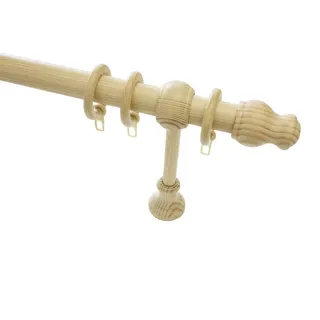 GARDINIA Vorhangstange Holz Set 1-läufig Ø 28 mm 200 cm Beige