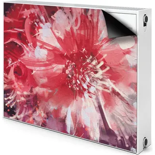 Magnet Heizkörperverkleidung Heizkörper-Abdeckung Heizung Heizkörper 80x60 cm  - rote Blume - Rot