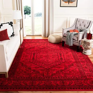 SAFAVIEH Traditionell Teppich für Wohnzimmer, Esszimmer, Schlafzimmer - Adirondack Collection, Kurzer Flor, Rot und Schwarz, 183 X 274 cm