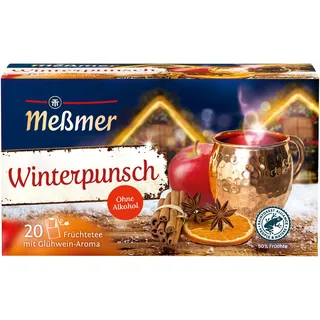 Meßmer Winterpunsch | Früchtetee mit Glühweinaroma, ohne Alkohol | 20 Teebeutel | Vegan | Glutenfrei | Laktosefrei
