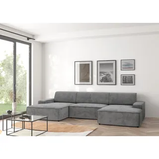 TRENDMANUFAKTUR Wohnlandschaft Cord 3-Sitzer Blau