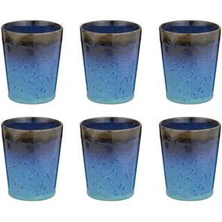 Butlers Latte Macchiato Glas (6er-Set) Artisan 320 ml , Blau , Keramik , Geschirr, Tassen, Kaffeetassen