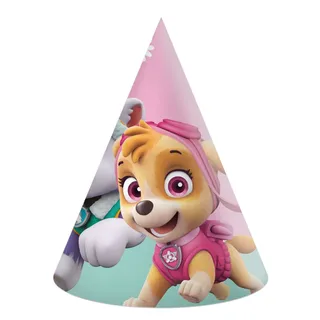 Procos - Partyhütchen Paw Patrol Skye & Everest aus FSC-Papier, 6 Stück, mehrfarbig, 94115