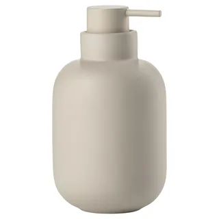 Zone Denmark Sensu Seifenspender für Flüssigseife, Pumpspender fürs Bad, Steingut/Keramik, Skandinavisch im Design, 300 ml, Höhe 13 cm, Sand