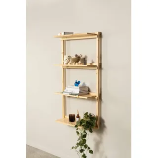 Karup Design Wandregal »Groove Shelving Narrow, Wandregal, Aufbewahrung, Deko, Platzsparend«, (B/H/T ca: 66x25,5x127cm), inkl. 4 Abnehmbare Regalböden aus FSC®-zertifiziertem Massivholz Karup Design natur