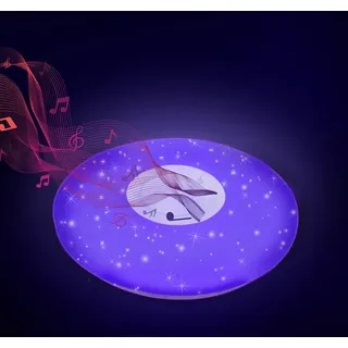 SWANEW 36W LED Deckenleuchte Deckenlampe Bluetooth Musik Wohnzimmerlampe Lautsprecher - Weiß