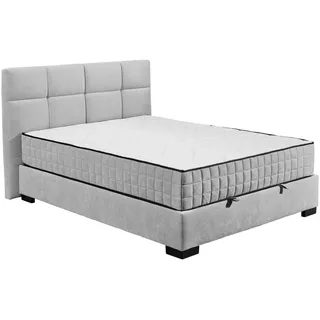 ed exciting design Boxbett ED EXCITING DESIGN "Nagol", grau Hellgrau, B:145cm L:214cm, 100% Polyester, Komplettbetten, mit Bettkasten, mit Wendematratze, erhältlich in verschiedenen Breiten